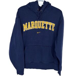 Nike Team Center Swoosh Marquette Hoodie Medium Mens Navy Blue Golden Eagles